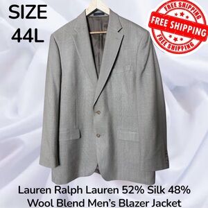 Ralph Lauren 52% Silk 48% Wool Blend Blazer Jacket Men’s Size 44L FREE SHIPPING